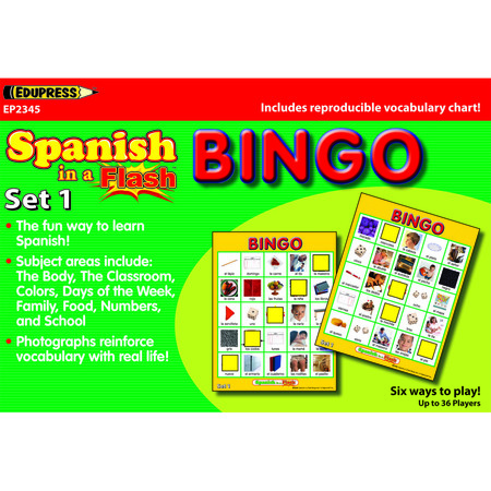 EDUPRESS Spanish in a Flash™ Bingo, Set 1 TCR62345